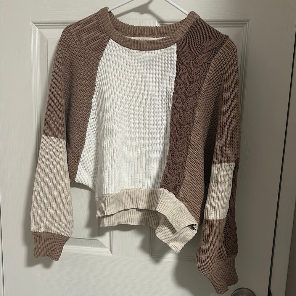 Brown Neutral Slouchy Knit Sweater
